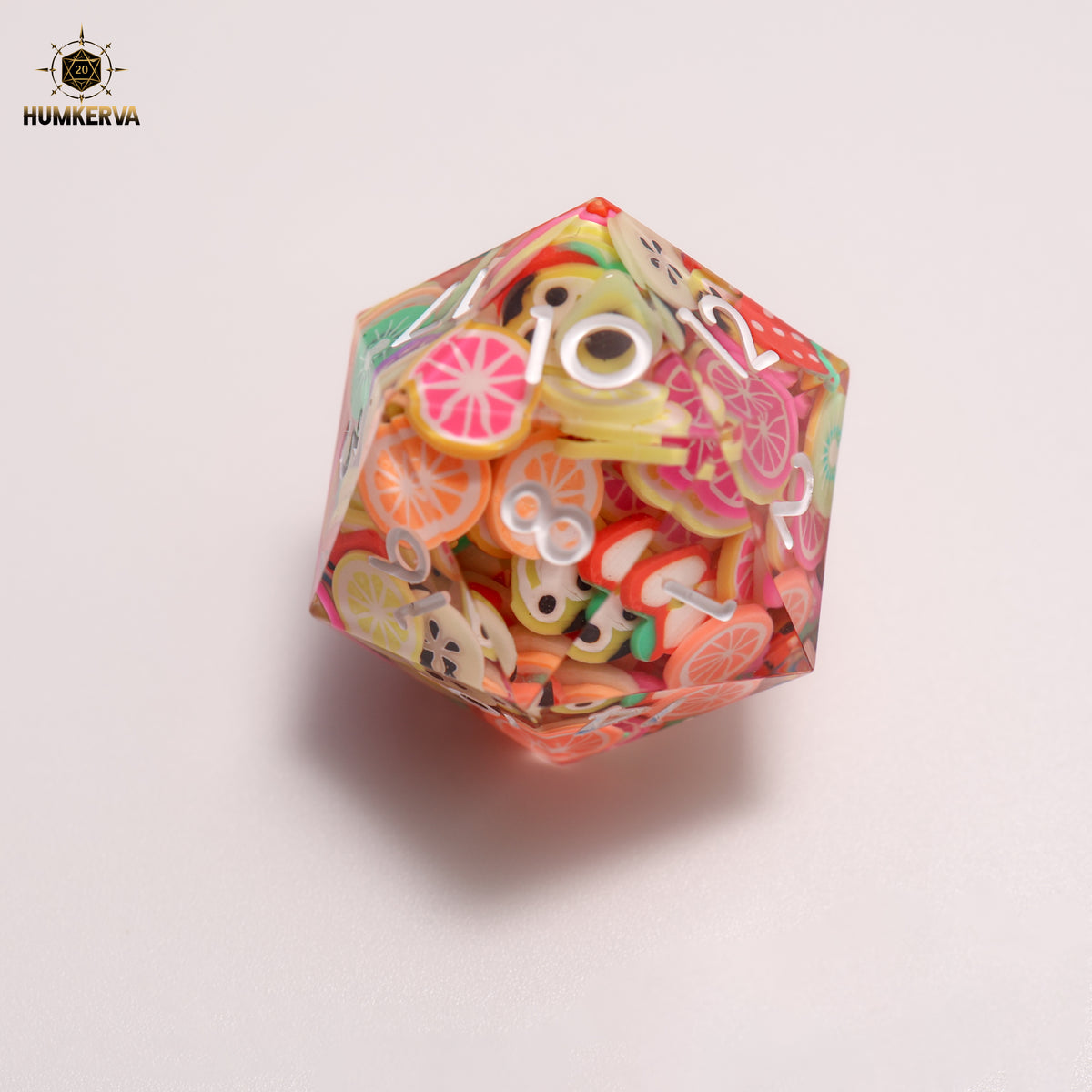 Fruit Slice Resin Dice Set – 7PCS Polyhedral RPG Dice