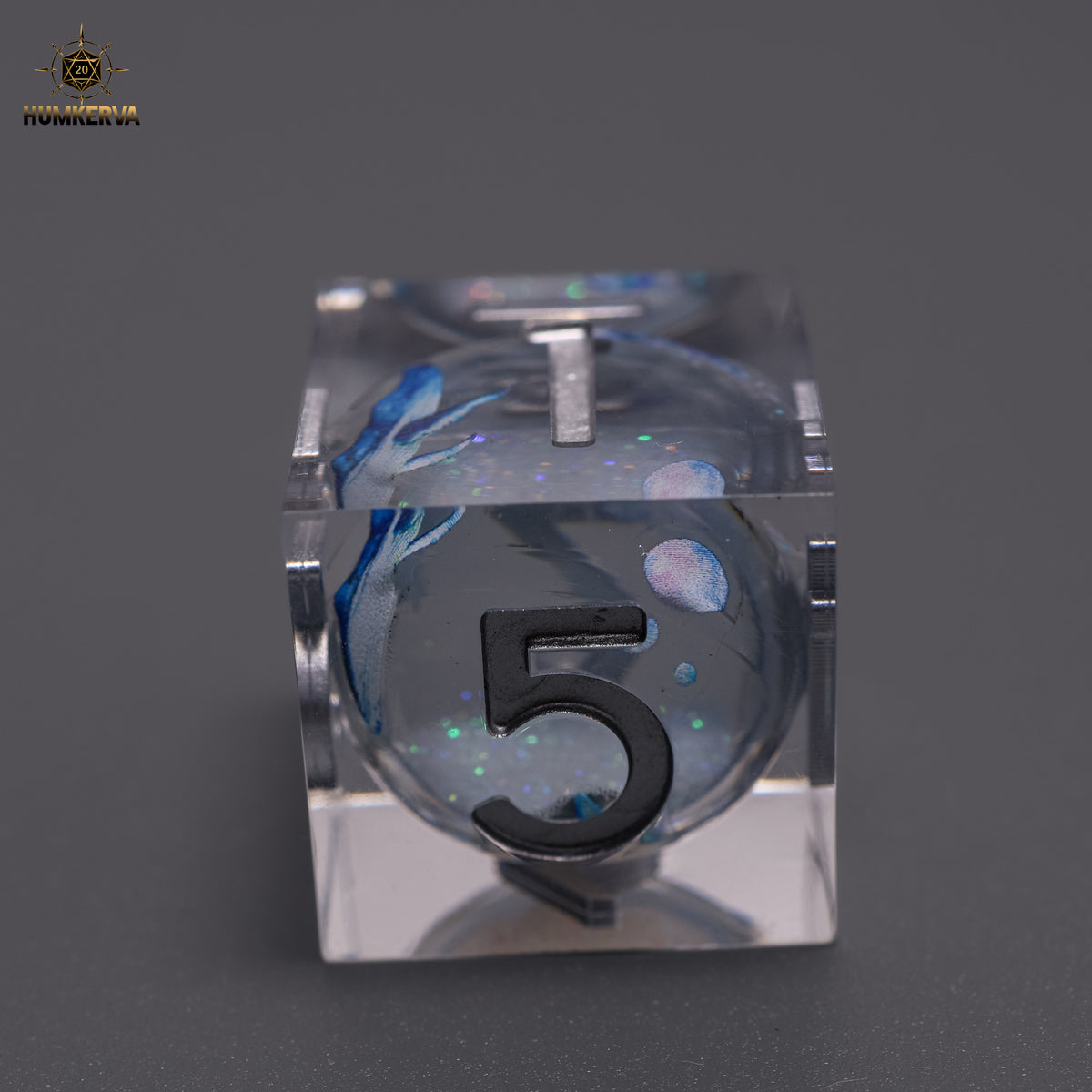 7pc RPG Dice Set – Moonlit Jellyfish | Clear Resin Dice